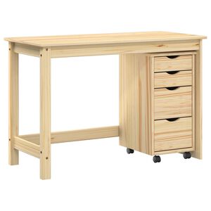vidaXL Skrivebord og rulleskapsett MOSS 2 stk. Brun