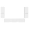 vidaXL TV-benksett Veggmontert 4 pcs H&oslash;yglanset hvit Konstruert tre