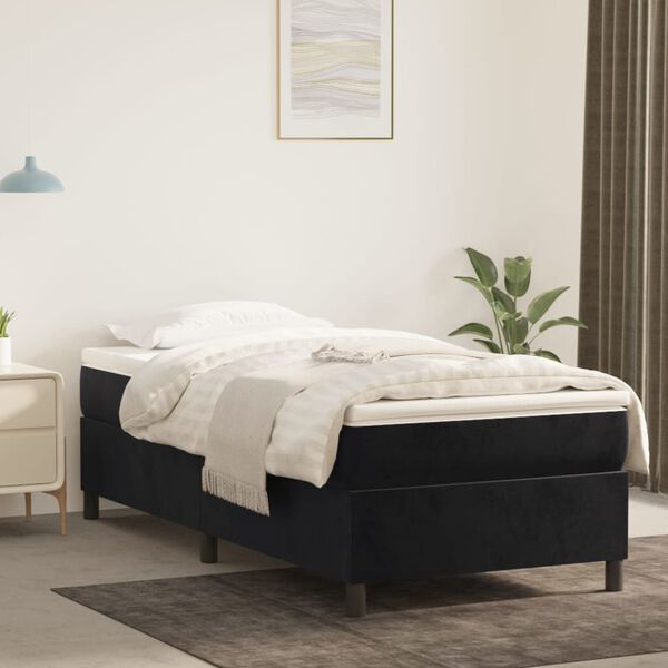 vidaXL Boxspring-sengeramme svart 90x190 cm Single fløyel