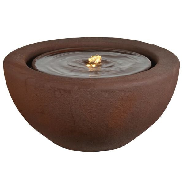HEISSNER Terrassefontene med LED halvkule 50x50x25 cm rust