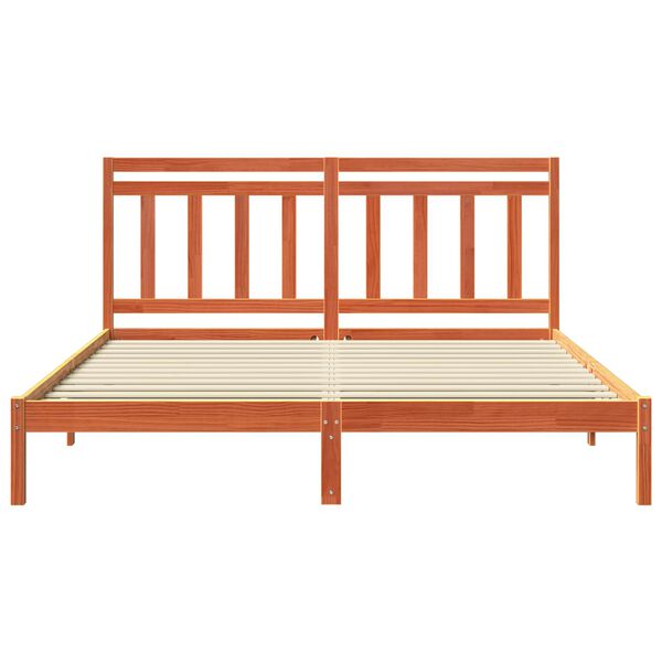 vidaXL Sengestamme Vokset Brun 205,5 x 185,5 x 100 cm Massiv furu