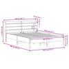 vidaXL Sengeramme uten madrass hvit 140x190 cm heltre furu