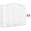 vidaXL Gabionkurver buede 3 stk 200x50x160/180 cm galvanisert jern
