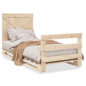 vidaXL Sengeramme med hodegavl 90x200 cm heltre furu