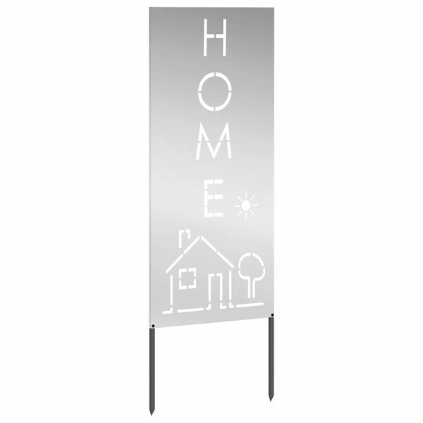 vidaXL Hageprivat skjerm Fretwork s&oslash;lv 50 x 140 cm Galvanisert st&aring;l