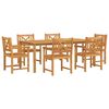 vidaXL Hage Spisegruppe 7 stk. Brun Solid akasietre