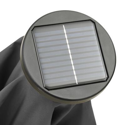 vidaXL Parasoll med LED-lys antrasitt 200x211 cm aluminium
