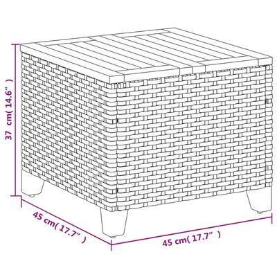 vidaXL Hagebord svart 45x45x37 cm polyrotting og akasie