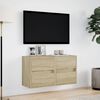 vidaXL Vegghengte TV-benker med LED 2 stk sonoma eik 41x31x45 cm
