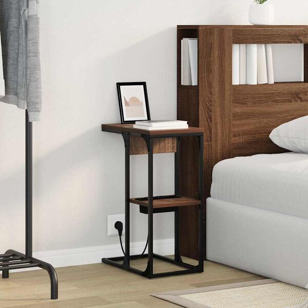 vidaXL Nattbordskap Brun Eik 41,5 x 26 x 60,5 cm Konstruert tre