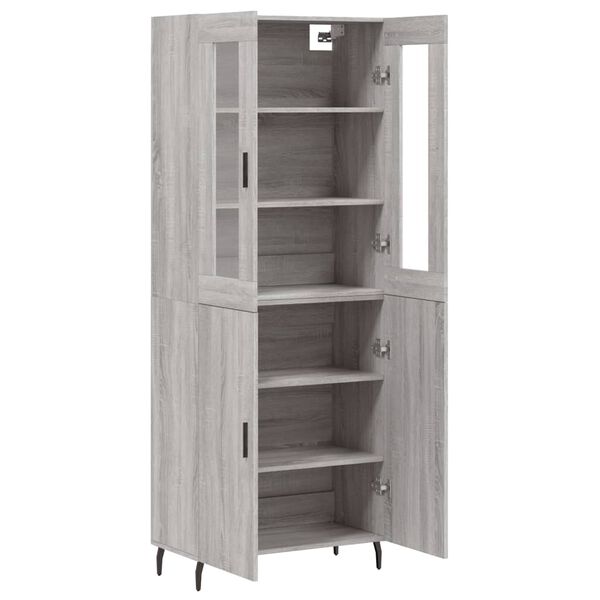 vidaXL Highboard gr&aring; sonoma 69,5x34x180 cm konstruert tre