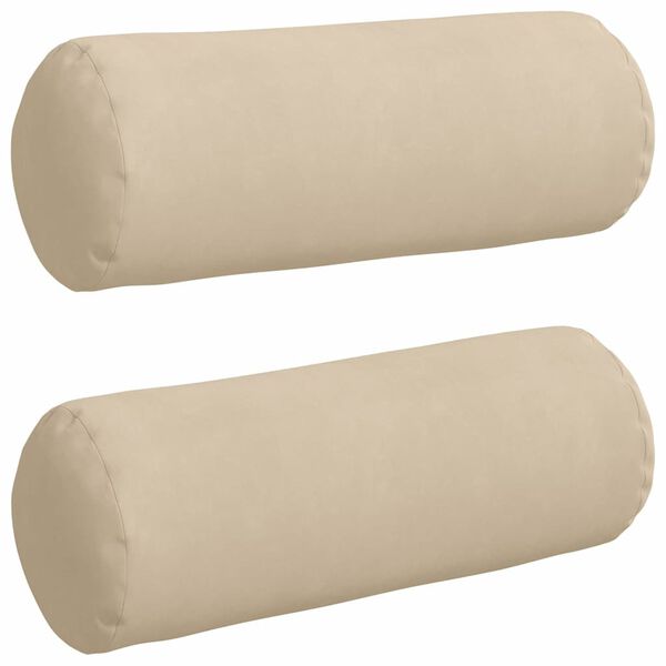 vidaXL Bolster puter 2 pcs Krem Ø 25 x 70 cm Mikrofiber stoff