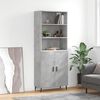 vidaXL Highboard betonggr&aring; 69,5x34x180 cm konstruert tre