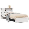 vidaXL Seng med bokhylle uten madrass hvit 75x190 cm heltre furu