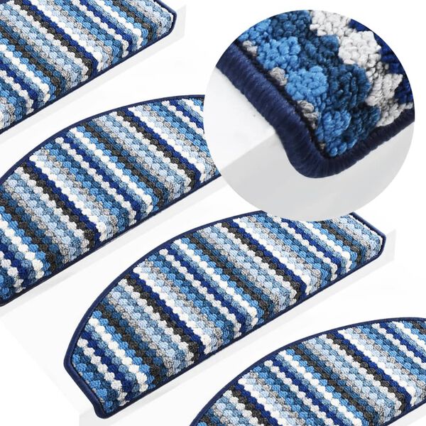 vidaXL Selvklebende trappematter 15 stk 65x24x4 cm flerfarget bl&aring;