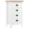 vidaXL Skjenk Hill hvit 46x35x80 cm heltre furu