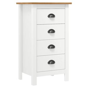 vidaXL Skjenk Hill hvit 46x35x80 cm heltre furu