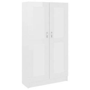 vidaXL Bokhylle h&oslash;yglans hvit 82,5x30,5x150 cm konstruert tre