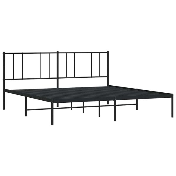 vidaXL Sengeramme i metall med sengegavl svart 183x213 cm