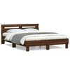 vidaXL Sengeramme med hodegavl brun eik 150x200 cm konstruert tre