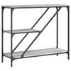 vidaXL Konsollbord gr&aring; sonoma 88,5x30x75 cm konstruert tre