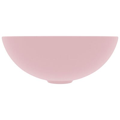 vidaXL Baderomsservant keramisk matt rosa rund