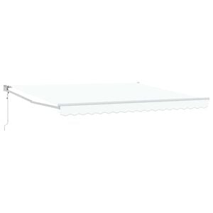 vidaXL Uttrekkbar markise Hvit 400 &times; 300 cm Polyester og Metall