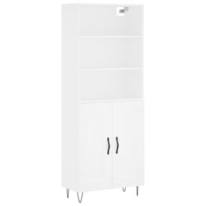vidaXL Highboard hvit 69,5x34x180 cm konstruert tre