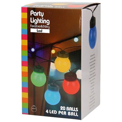 ProGarden LED-festbelysningssett med 20 lamper flerfarget 12 V