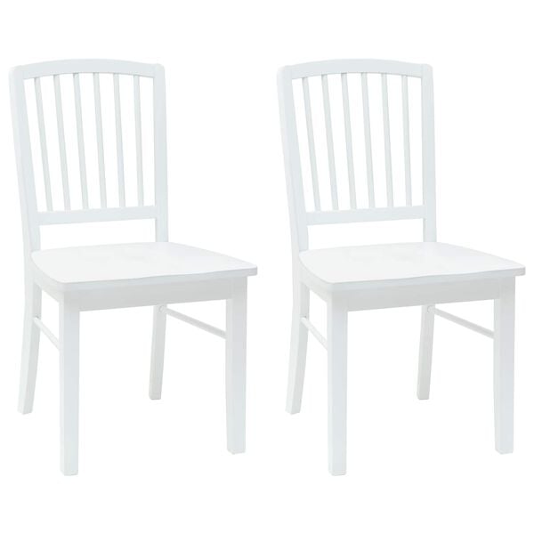 vidaXL Spisestoler 2 pcs Hvit 50 x 52,5 x 91 cm Solid Gummitre