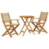 vidaXL Bistrosett 3 deler beige polypropylen og heltre