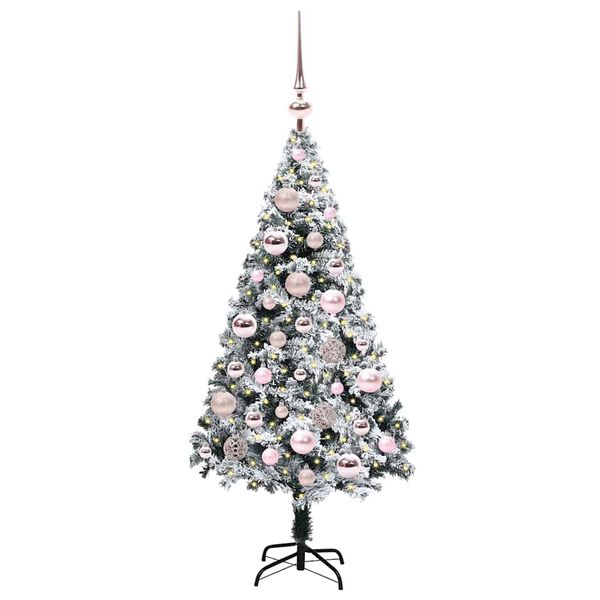 vidaXL Kunstig juletre med 150 LED grønn 120 cm PVC og Stål og Plast