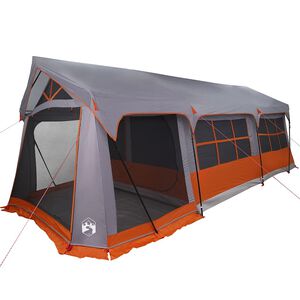 vidaXL Familietelt med tak Gr&aring; og Oransje 620 x 322 x 240 cm Polyester