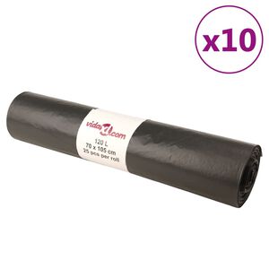 vidaXL Søppelposer 250 stk svart 120 L