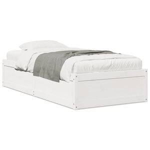 vidaXL Sengeramme uten madrass hvit 75x190 cm heltre furu
