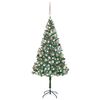 vidaXL Forh&aring;ndsbelyst kunstig juletre med kulesett og kongler 180 cm