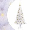 vidaXL Kunstig juletre med 150 LED med stativ Hvit 120 cm PVC og St&aring;l