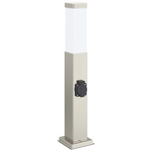 vidaXL Pullertlampe med stikkontakt 50 cm rustfritt st&aring;l IP44