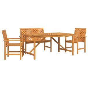 vidaXL Hage Spisegruppe 4 stk. Brun Solid akasietre