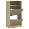 vidaXL Skoskap sonoma eik 60x34x116 cm konstruert tre