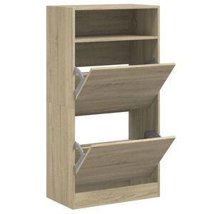 vidaXL Skoskap sonoma eik 60x34x116 cm konstruert tre