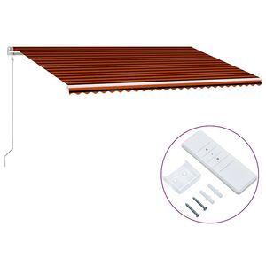 vidaXL Automatisk uttrekkbar markise 600x300 cm oransje og brun