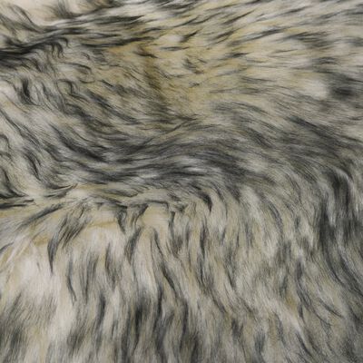 vidaXL Teppe saueskinn 60x180 cm mørkegrå melange