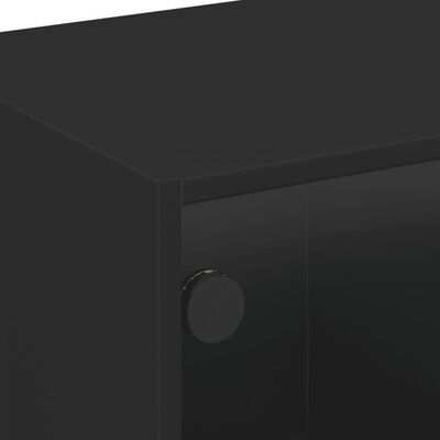 vidaXL Salongbord med glassdører svart 68x50x42 cm