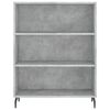 vidaXL Highboard betonggr&aring; 69,5x34x180 cm konstruert tre