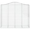 vidaXL Gabionkurver buede 25 stk 200x50x160/180 cm galvanisert jern