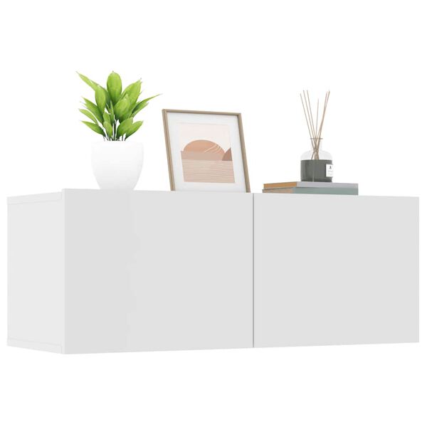 vidaXL TV-benker 2 stk hvit 80x30x30 cm konstruert tre