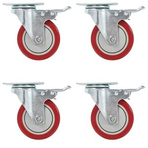 vidaXL Svinghjul med doble bremser 4 stk 100 mm