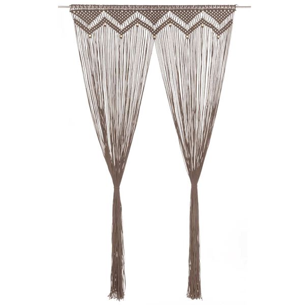 vidaXL Makramé gardin taupe 140x240 cm bomull