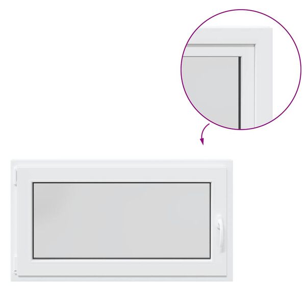 vidaXL Kjellervindu "RISOR" 110x70 cm vipp-og-sving DIN venstre hvit